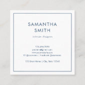 Moderne Elegante Weiß Wasserfarben Abstrakt Quadratische Visitenkarte (Rückseite)