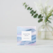 Moderne Elegante Weiß Wasserfarben Abstrakt Quadratische Visitenkarte (Stehend Vorderseite)