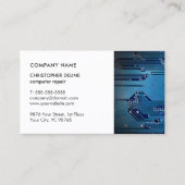 Moderne elegante, weiße, blaue Stromkreisreparatur Visitenkarte (Vorderseite)