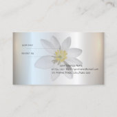 Moderne, elegante weiße Daisy, Silberreferenziekar Empfehlungskarte (Rückseite)