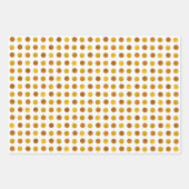Moderne elegante weiße Goldkupfer-Polka-Dots Geschenkpapier Set (Vorderseite)