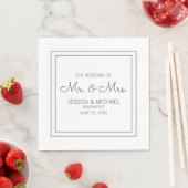 Moderne elegante, weiße Hochzeit Serviette (Beispiel)