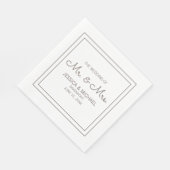 Moderne elegante, weiße Hochzeit Serviette (Ecke)