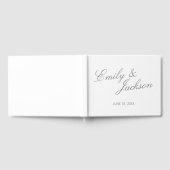 Moderne, elegante, weiße Kalligrafie-Skripte Hochz Gästebuch (Voll)