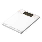 Moderne, elegante weiße Marmorbezeichnung - Notepa Notizblock (Rotiert)