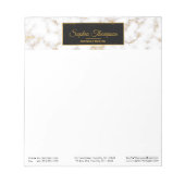 Moderne, elegante weiße Marmorbezeichnung - Notepa Notizblock (Vorderseite)