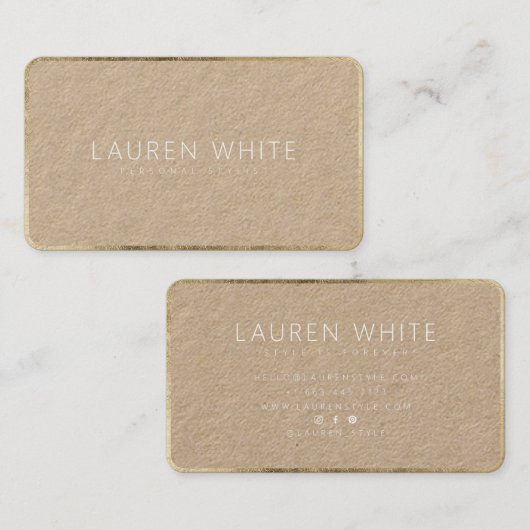 Moderne elegante, weiße minimalistische, goldene K Visitenkarte (Vorne/Hinten)