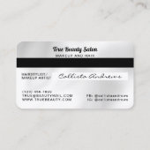 Moderne, elegante weiße Seidenkarte Visitenkarte (Rückseite)