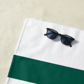 Moderne elegante, weiße Streifen - Muster Name Strandtuch (Beispiel)