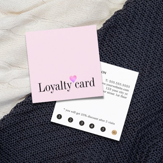 Moderne Elegante Weißrosa Herzlichkeit Treuekarte