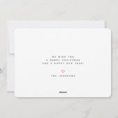 Moderne Elegante Weißschneeflocke auf Rot Feiertagskarte (Rückseite)