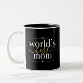Moderne Elegante Welten Beste Mama Schwarz und Gol Zweifarbige Tasse (Links)
