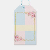 Moderne elegante White Bunny Baby Dusche Geschenkanhänger (Rückseite)