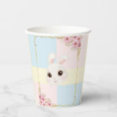 Moderne elegante White Bunny Baby Dusche Pappbecher (Vorderseite)