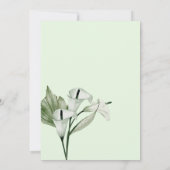 Moderne Elegante White Calla Lilies Wedding Einladung (Rückseite)