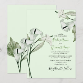 Moderne Elegante White Calla Lilies Wedding Einladung