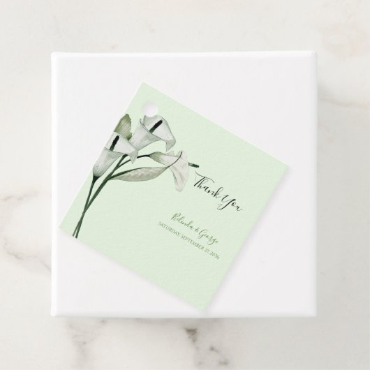 Moderne Elegante White Calla Lilies Wedding Geschenkanhänger (Beispiel)