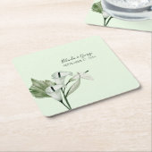 Moderne Elegante White Calla Lilies Wedding Rechteckiger Pappuntersetzer (angewinkelt)