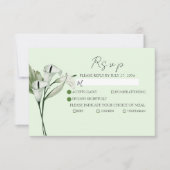 Moderne Elegante White Calla Lilies Wedding RSVP Karte (Vorderseite)