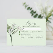 Moderne Elegante White Calla Lilies Wedding RSVP Karte (Stehend Vorderseite)