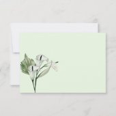 Moderne Elegante White Calla Lilies Wedding RSVP Karte (Rückseite)