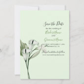 Moderne Elegante White Calla Lilies Wedding Save The Date (Vorderseite)