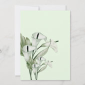 Moderne Elegante White Calla Lilies Wedding Save The Date (Rückseite)