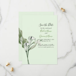 Moderne Elegante White Calla Lilies Wedding Save The Date