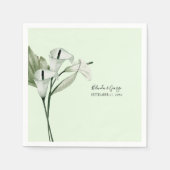 Moderne Elegante White Calla Lilies Wedding Serviette (Vorderseite)