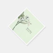 Moderne Elegante White Calla Lilies Wedding Serviette (Ecke)