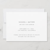 Moderne, elegante White Calligraphy Overlay-Hochze Save The Date (Rückseite)