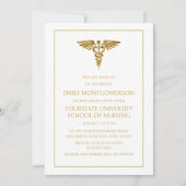Moderne Elegante White Gold Krankenpflege Schule G Einladung (Vorderseite)