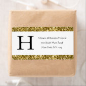 Moderne elegante White-Gold-Monogram-Erstrückgabe (Insitu)