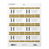 Moderne elegante White-Gold-Monogram-Erstrückgabe (Vorne)