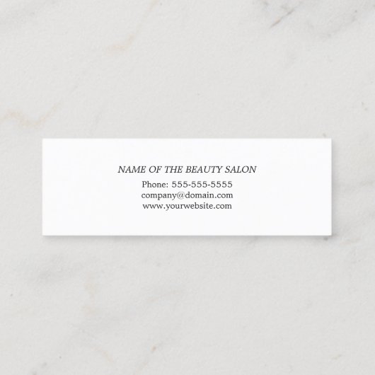 Moderne, elegante White Imitate Gold Scheren Comb Mini Visitenkarte (Rückseite)