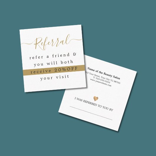 Moderne elegante White Imitate Goldene Schönheit Empfehlungskarte