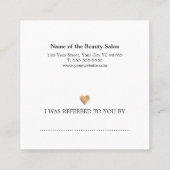 Moderne elegante White Imitate Goldene Schönheit Empfehlungskarte (Rückseite)