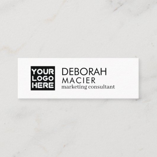 Moderne elegante White Mini Business Card mit Logo Mini Visitenkarte (Vorderseite)
