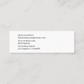 Moderne elegante White Mini Business Card mit Logo Mini Visitenkarte (Rückseite)