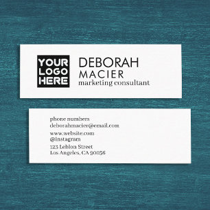 Moderne elegante White Mini Business Card mit Logo Mini Visitenkarte
