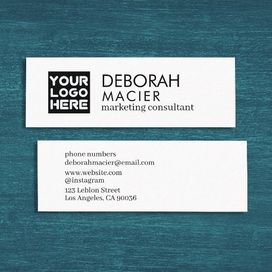 Moderne elegante White Mini Business Card mit Logo Mini Visitenkarte