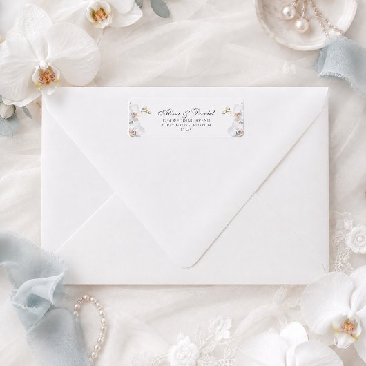 Moderne elegante Wild Orchid-Hochzeitadresse