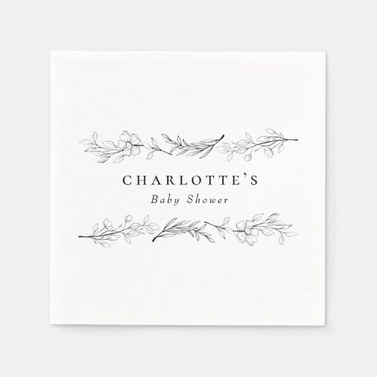 Moderne Elegante Wildblume Floral Baby Dusche Serviette (Vorderseite)