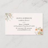 Moderne elegante Wildblume Floral Business Card Visitenkarte (Rückseite)