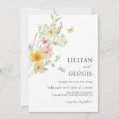 Moderne Elegante Wildblume Frühjahrssommer Hochzei Einladung (Vorderseite)