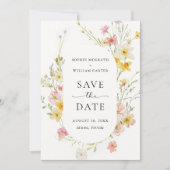 Moderne Elegante Wildblume Frühjahrssommer Hochzei Save The Date (Vorderseite)