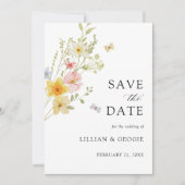 Moderne Elegante Wildblume Frühjahrssommer Hochzei Save The Date (Vorderseite)