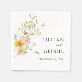 Moderne Elegante Wildblume Frühjahrssommer Hochzei Serviette (Vorderseite)