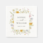 Moderne Elegante Wildblume Frühjahrssommer Hochzei Serviette (Vorderseite)