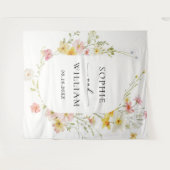 Moderne Elegante Wildblume Frühjahrssommer Hochzei Wandteppich (Vorderseite (Horizontal))